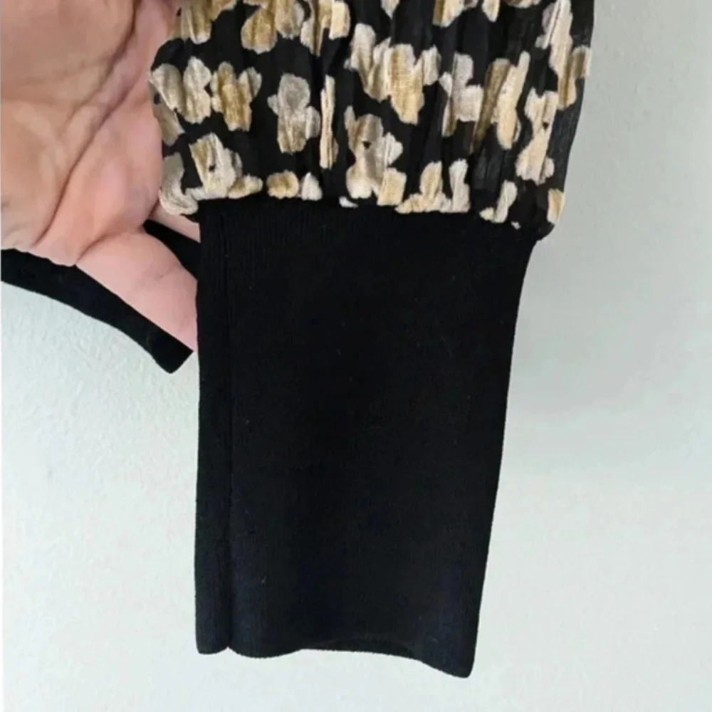 NEW Tory Burch VELVET DEVORE TOP in Little Black Leaves